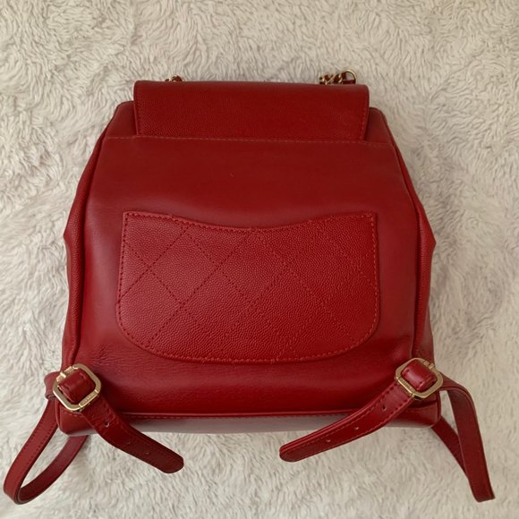 Chanel Caviar Quilted Business Affinity Backpack Red - Picture 3 of 10
